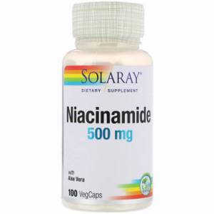 Solaray, Никотинамид, 500 мг, 100 капсул с оболочкой из ингредиентов растительного происхождения