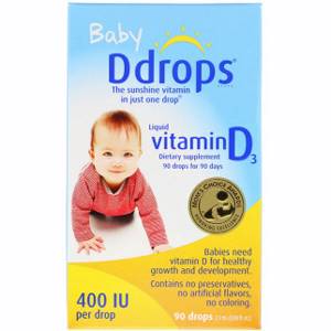 Ddrops, Для детей, жидкий витамин D3, 400 МЕ, 90 капель, 2,5 мл (0,08 жидкой унции)