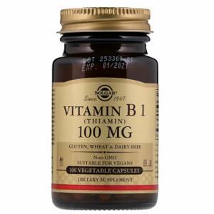 Solgar, Витамин B1, 100 мг, 100 вегетарианских капсул